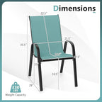 Giantex Set of 4 Stackable Patio Chairs, All Weather Resistant, Breathable & - Image 3