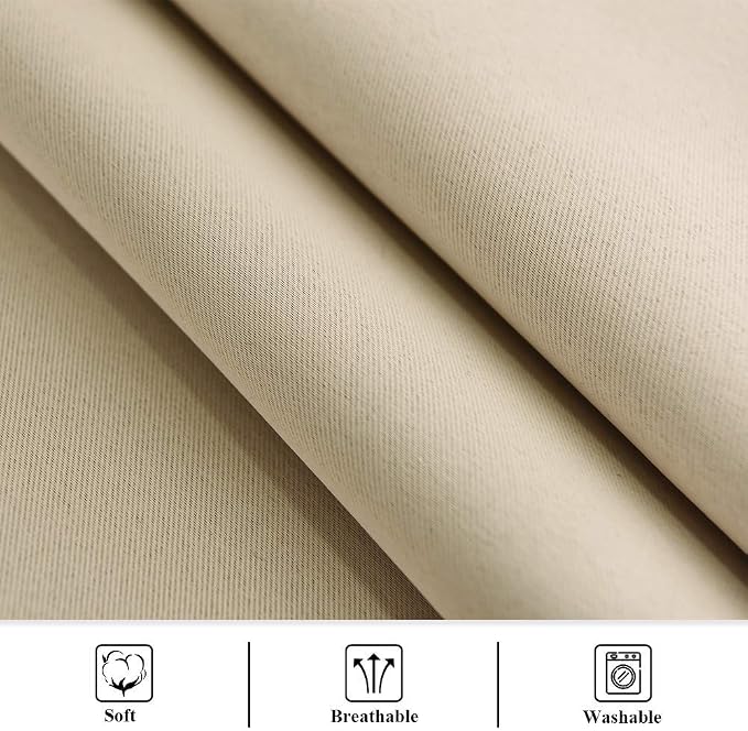 Deck Curtains Curtain Panel W70 x L95 Inch Cream Beige, 1 Panel | Deck Curtains - Image 6
