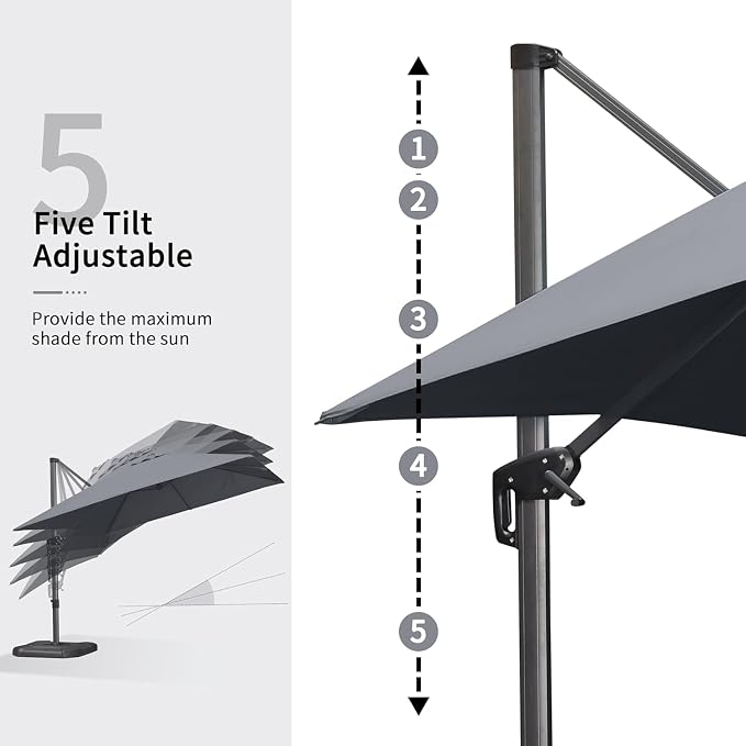 PURPLE LEAF Patio Umbrella 10' x 13' Built - Image 5