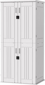 EHHLY Heavy Duty Tall Storage Cabinet Outdoor Weatherproof, 28 Cuft Garage - Image 9