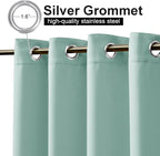 NICETOWN 2 Panels Aqua Blue Weighted Outdoor Curtains - Image 3