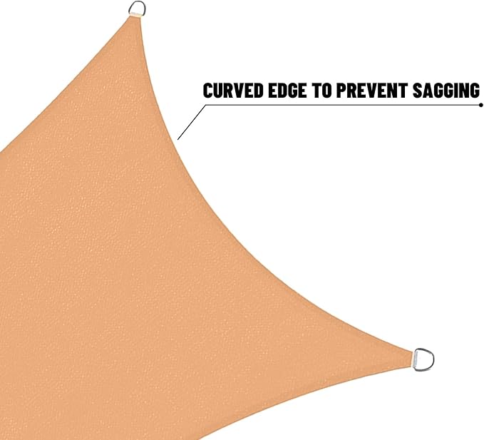 SUNNY GUARD Custom Size 5'x5'x7.1' Peach Fuzz Sun Shade Sail Right Triangle UV - Image 7