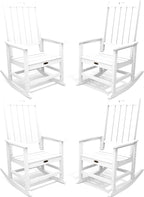 THOEOE Outdoor Rocking Chairs Set of 4, Oversized Patio Rocking Chair | HDPE by THOEOE
