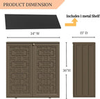 ZZM HDPE Outdoor Storage Shed, Outdoor Plastic Storage Cabinet, Horizontal - Image 6