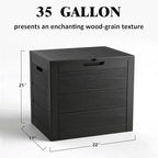 35 Gallon Outdoor Storage Box Waterproof, Deck Boxes Outdoor Waterproof - Image 2