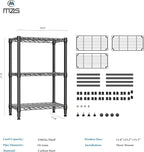 M MZG 750 lbs 3 Tier Shelf Metal Storage Shelves Wire Rack Closet Organizers - Image 3