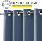 NICETOWN 2 Panels Thermal Outdoor Curtains Windproof W52xL72 Stone Blue | - Image 4