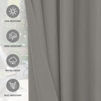 Easy-Going 100% Waterproof Outdoor Curtains 54x84 inch, Gazebo and Pergola 2 - Image 5