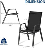 Garvee Patio Chairs Set of 6, Stackable Chairs - Image 3
