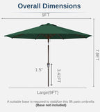 9FT Auto-Tilt Patio Umbrella|Outdoor Market Table Umbrella - Image 7