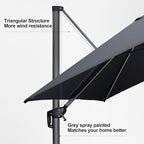 PURPLE LEAF Cantilever Patio Umbrella 10' x 10' - Image 8