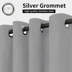 Easy-Going Outdoor Curtains for Patio 2 Panels, 54x84 inch, Light Grey | - Image 2