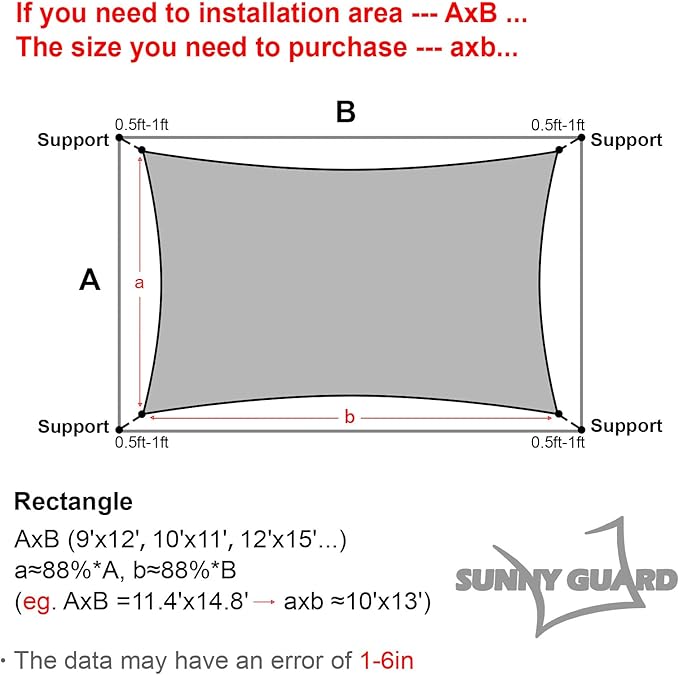 SUNNY GUARD Custom Size 9'x22' Rectangle Terra Red UV Block Sunshade - Image 2