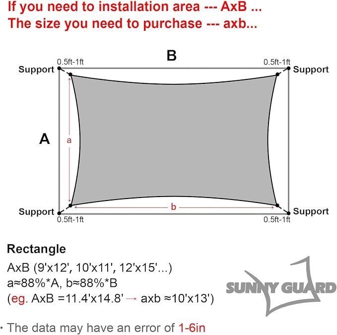 SUNNY GUARD Custom Size 9'x26' Rectangle Terra Red UV Block Sunshade - Image 2