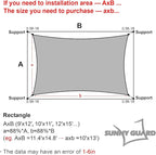 SUNNY GUARD Custom Size 6'x10' Sand Sun Shade Sail Rectangle UV Block Shade - Image 2