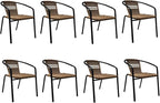 8 Stackable Wicker Patio Chairs, Weather-Resistant Outdoor Seating by Home
