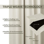 NICETOWN 2 Panels Beige Outdoor Curtains - Image 6