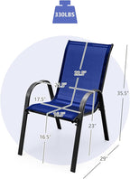 Tangkula Patio Dining Chairs Set of 4, Outdoor Stackable All Weather Heavy Duty - Image 3