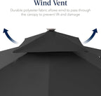 Best Choice Products 9x12ft LED Cantilever Patio Umbrella w/Base Included & - Image 7