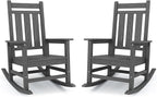 Oversized Outdoor Rocking Chair Set of 2, HDPE Patio Rockers by KINGYES