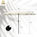 HERA'S PALACE 13 Ft Double-Sided Twin Patio Umbrella, Outdoor Double Sided - Image 7