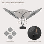 11FT All Aluminum Cantilever Patio Umbrella - Image 5