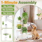 iDavosic.ly Plant Stand Indoor Outdoor, 5 Tier Iron Corner Shelf, Folding Multi - Image 2