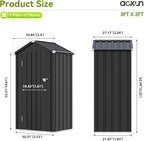 Aoxun Vertical Outdoor Storage Cabinet 2.5’x2’ - Image 2
