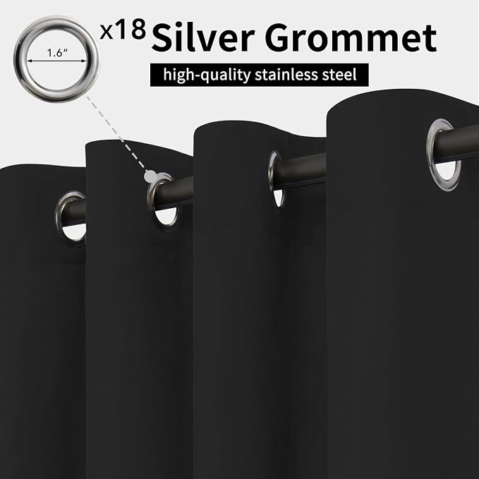 Easy-Going Outdoor Curtains for Patio 1 Panel, 150x96 inch, Weatherproof - Image 2
