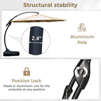 Grand patio 12FT Large Sunbrella Cantilever Round Umbrella - Image 6