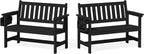 SERWALL HDPE Outdoor Bench, Weatherproof Porch Bench, 2 Pack, Suitable by SERWALL