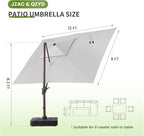 JZAC & QZYD 9x12 FT Cantilever Offset Patio Umbrella - Image 4
