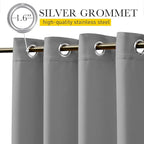 NICETOWN Weighted Curtains for Patio Waterproof W66xL84 Silver Grey | Gazebo - Image 5