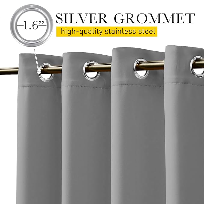 NICETOWN Outdoor Curtains Waterproof & Windproof W100xL108 Silver Grey | Extra - Image 5