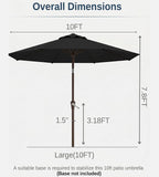 10FT Patio Umbrella, Outdoor Umbrella - Image 7