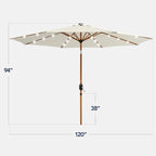 Best Choice Products 10ft Solar Market Patio Umbrella w/Woodgrain Pattern Pole - Image 2