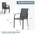DIFY Patio Dining Chairs Set of 6, Stackable Outdoor Metal Chairs - Image 3
