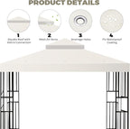 10x10 FT Gazebo Replacement Top, Canopy Replacement Cover Double Tiered - Image 3