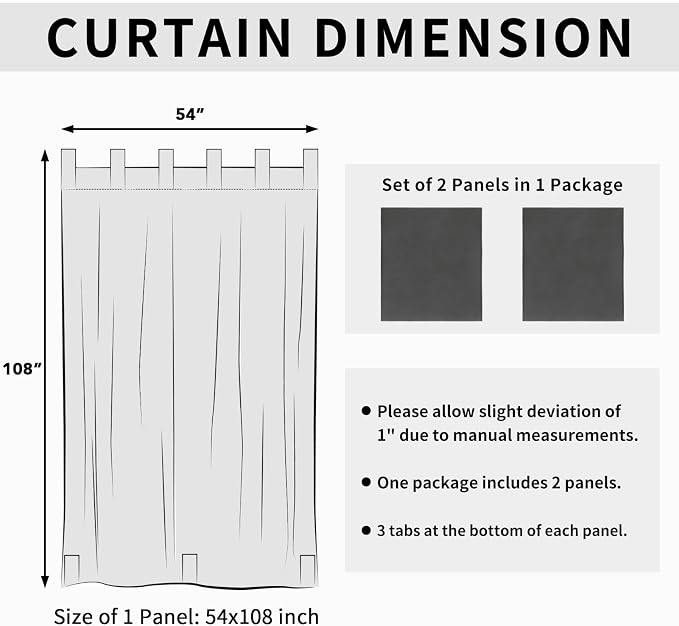 Easy-Going Outdoor Patio Curtains 2 Panels, 54x108 inch, Porch and Pergola - Image 6