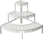 aboxoo 3-Tier Metal Plant Stand, Quarter Round Stair-Step Corner Shelf | Holds by aboxoo