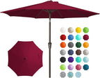 JEAREY 9FT Outdoor Patio Umbrella, Market Umbrella, Dark Red | Outdoor Table by JEAREYOutdoorsCollection