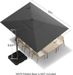 9x12 FT Cantilever Patio Umbrella, Large Rectangular Offset Outdoor Umbrella - Image 3