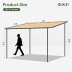 Aoxun 10x12 Lean-to Gazebo, Sloped Pergola Porch Canopy Awning - Image 4