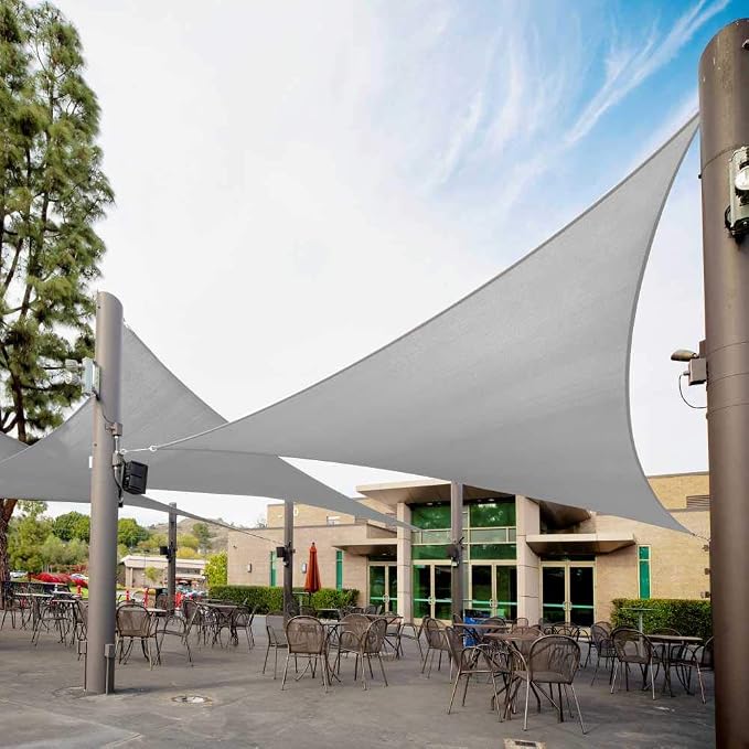 Royal Shade 12' x 12' x 12' Grey Triangle Sun Shade Sail Canopy Outdoor Patio by RoyalShade