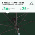 JEAREY 9FT Outdoor Patio Umbrella, Market Umbrella, Dark Green | Outdoor Table - Image 5