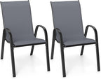 Tangkula Patio Dining Chairs Set of 2, Outdoor Stackable All Weather Heavy Duty by TANGKULA