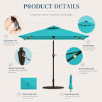 6.5 x 10ft Rectangular Patio Umbrella - Image 6