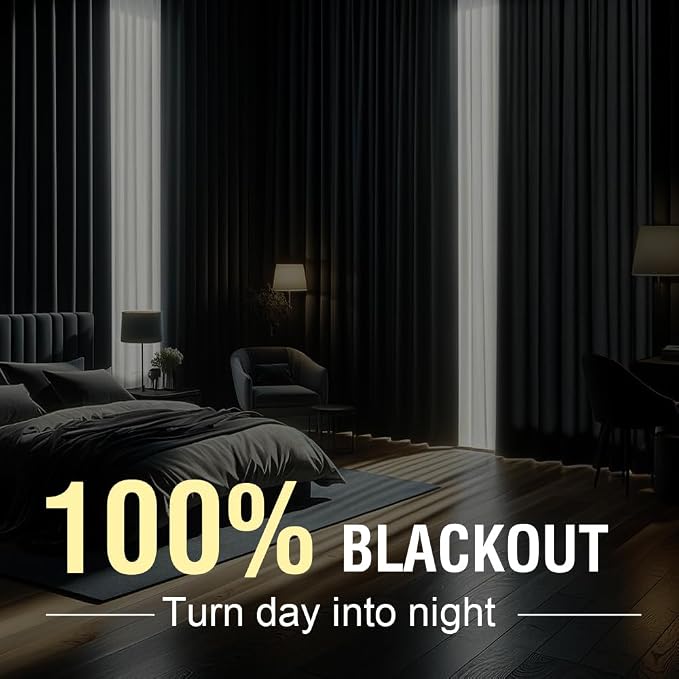 H.VERSAILTEX Linen Blackout Curtains 72 Inches Long 100% Absolutely Blackout - Image 2