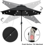 Sunnyglade 9' Solar LED Patio Umbrella, 8 Ribs, Tilt & Crank | 9Ft Patio - Image 3