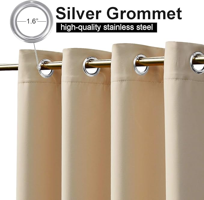 NICETOWN Outdoor Curtain for Patio Waterproof, Sunlight Block Rustproof Grommet - Image 3